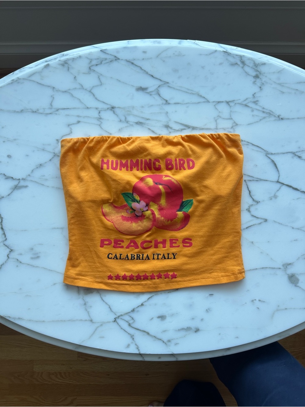 Princess Polly Orange Peaches Graphic Tube Top